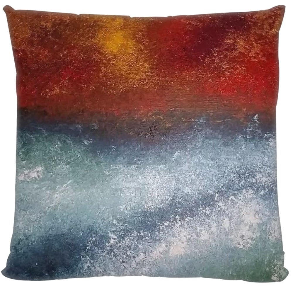 Courage - Abstract Big Wave Seascape Art Canvas Cushion - Art of the Wave
