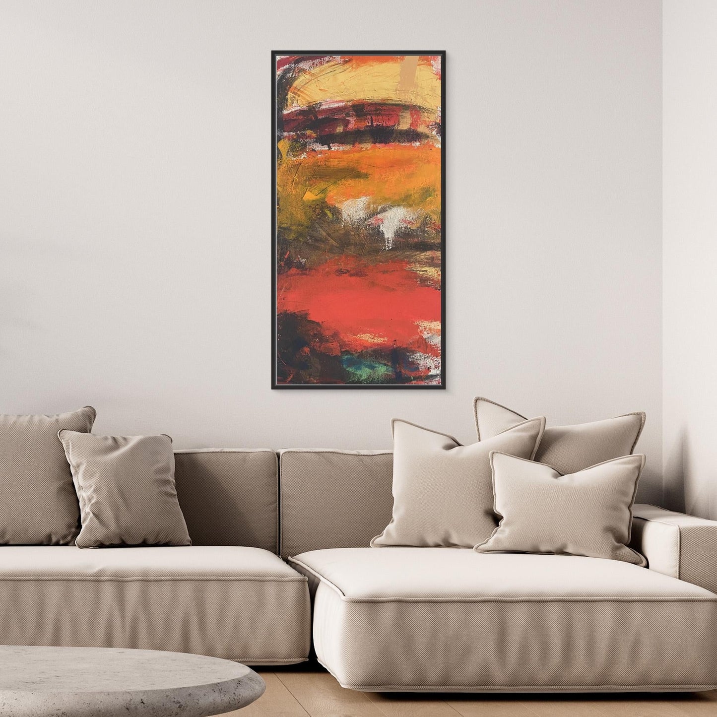 Bohemian Ember Tide - Abstract Sunset Seascape Canvas Print - Art of the Wave
