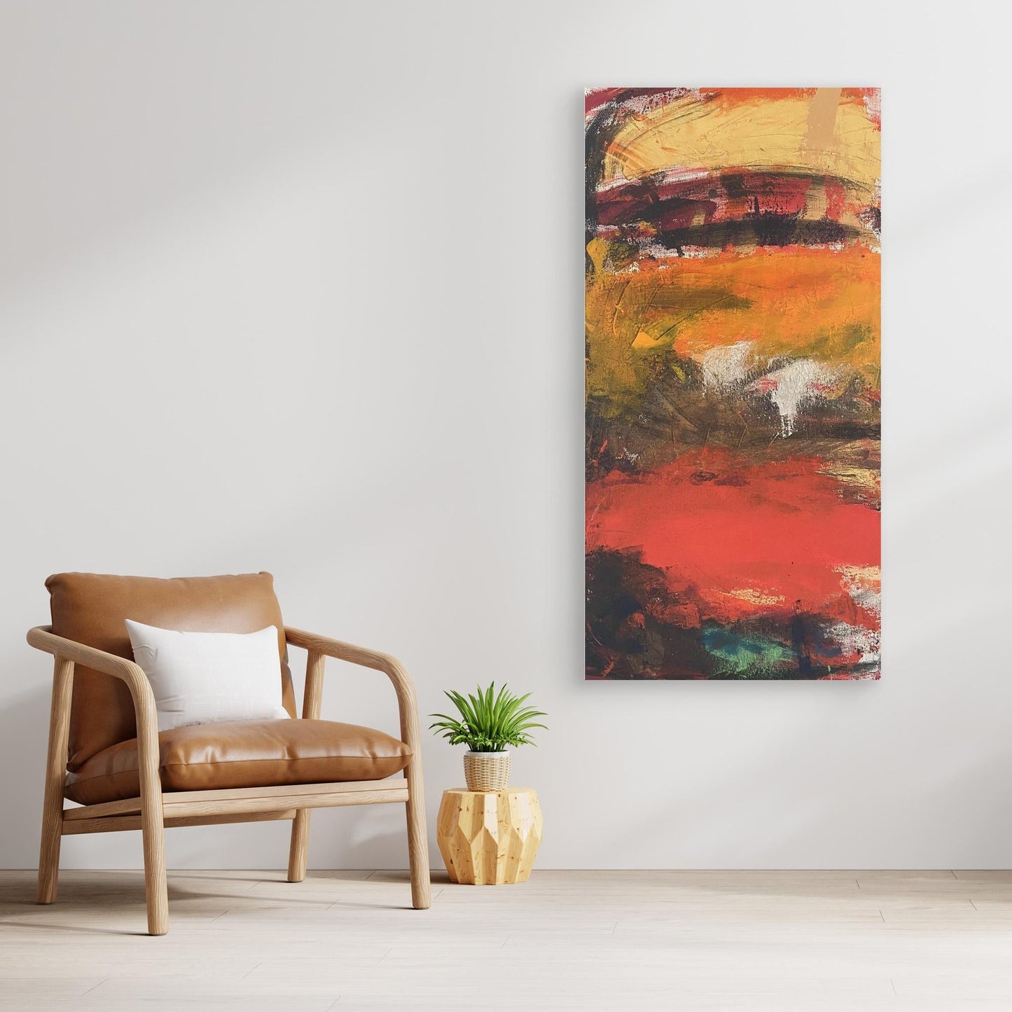 Bohemian Ember Tide - Abstract Sunset Seascape Canvas Print - Art of the Wave