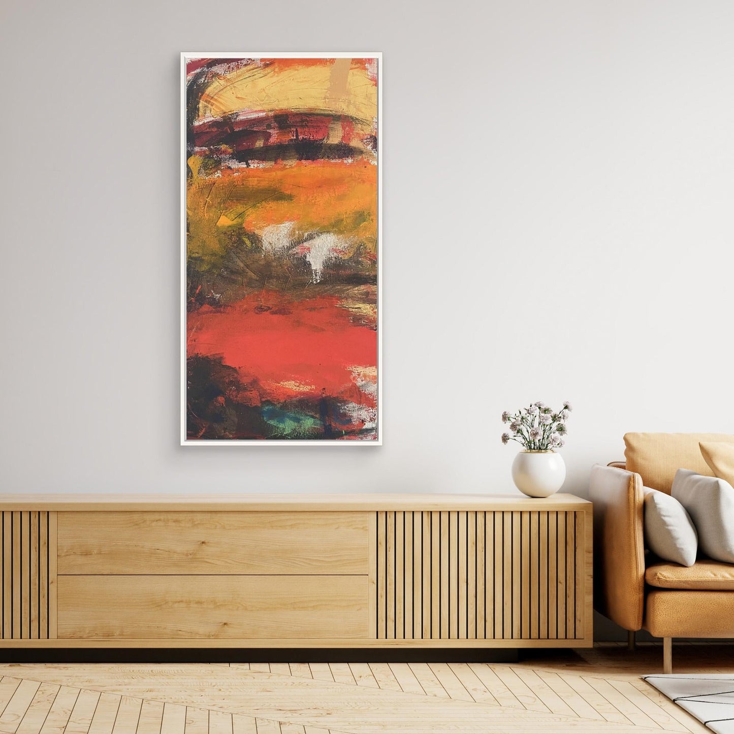Bohemian Ember Tide - Abstract Sunset Seascape Canvas Print - Art of the Wave