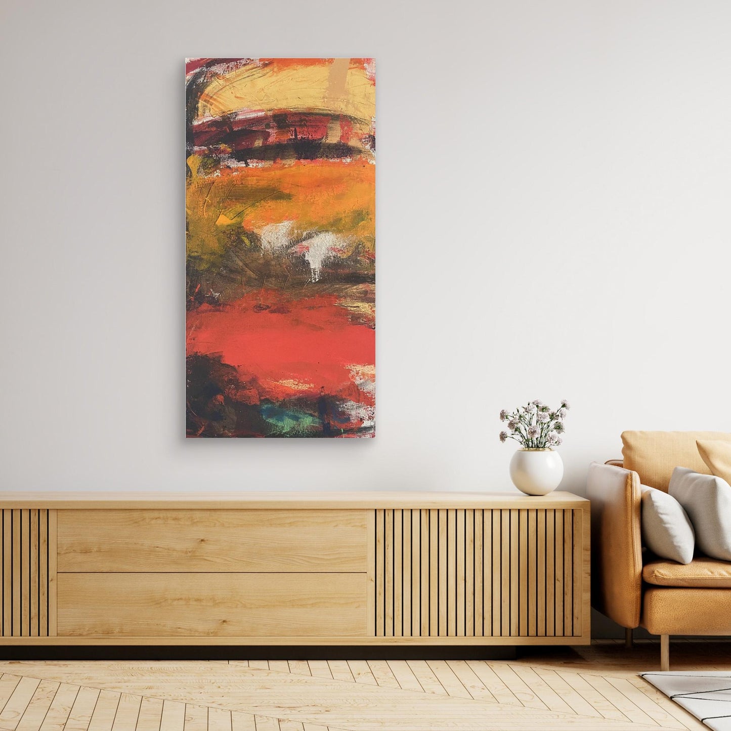 Bohemian Ember Tide - Abstract Sunset Seascape Canvas Print - Art of the Wave