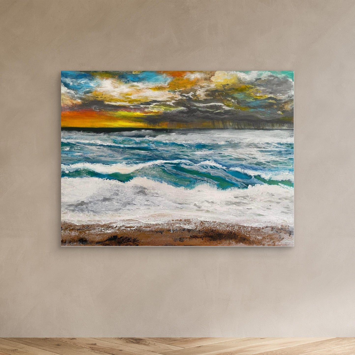 Waiting for the Storm to Pass - Seascape Print on Canvas - Art of the Wave