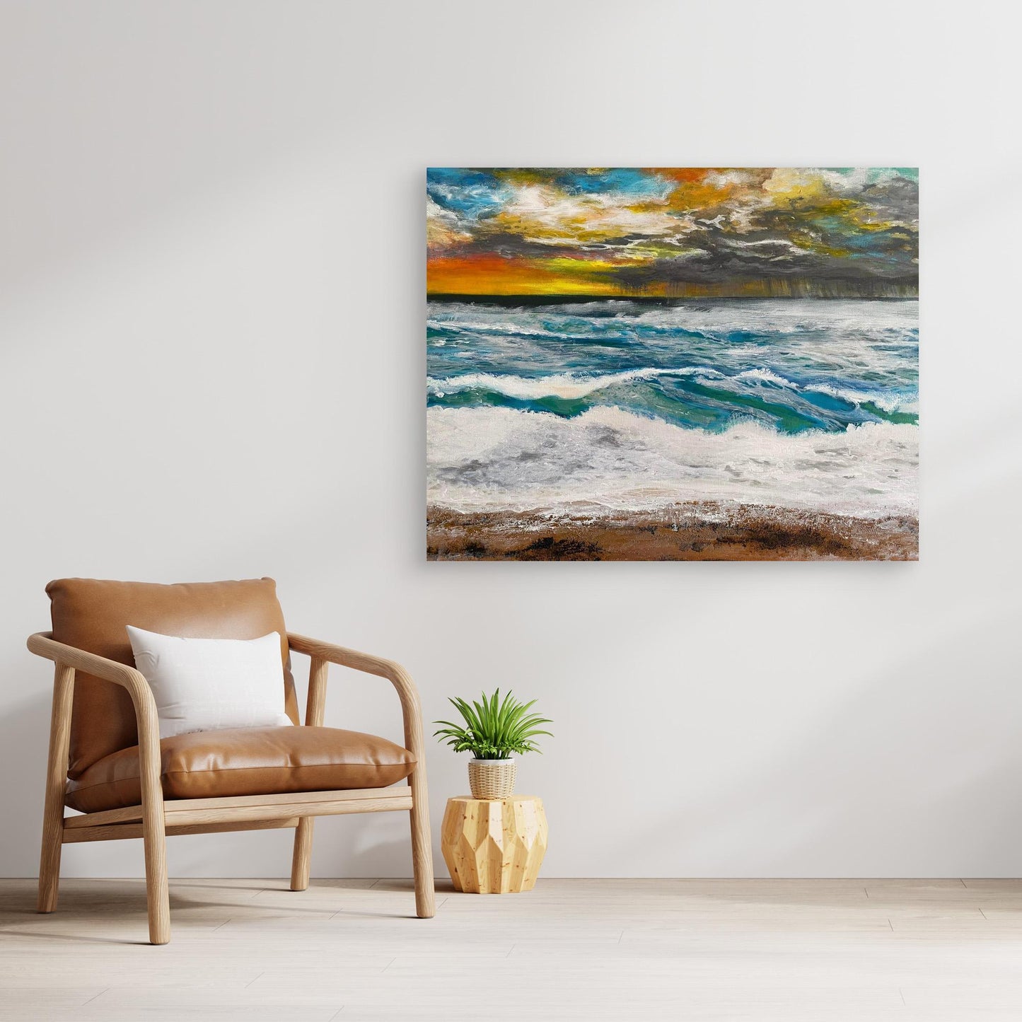 Waiting for the Storm to Pass - Seascape Print on Canvas - Art of the Wave