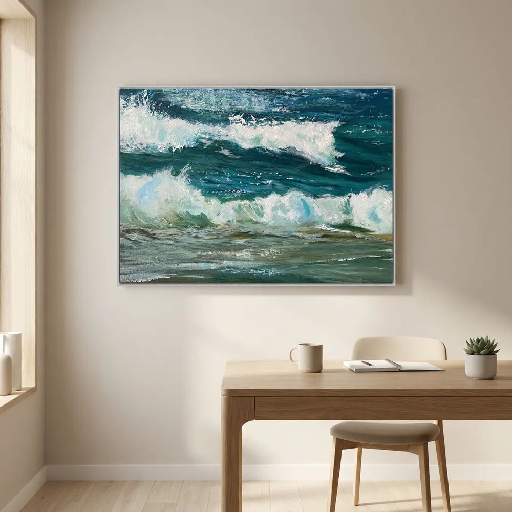Healing Seascape Print on Canvas - 'Spring Break in Cornwall'