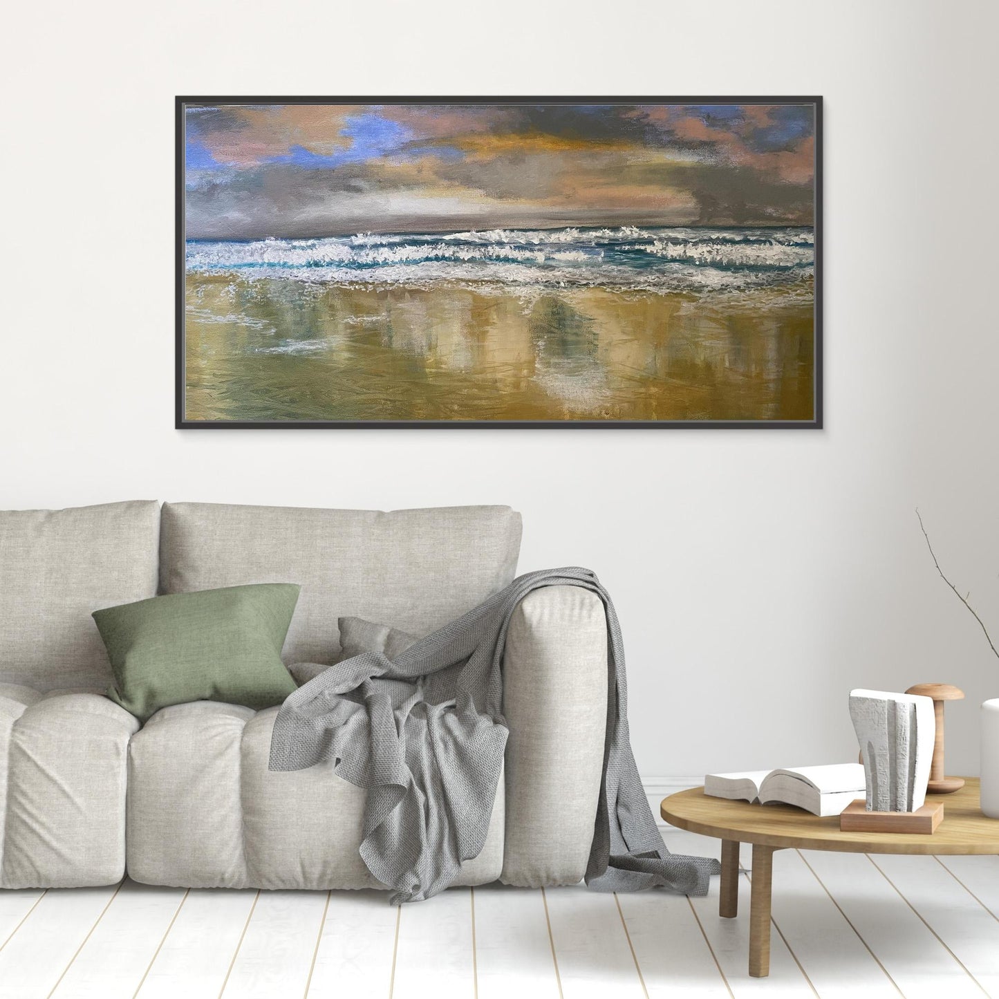 Reflections - Original Seascape Beach Painting Canvas Print - Art of the Wave