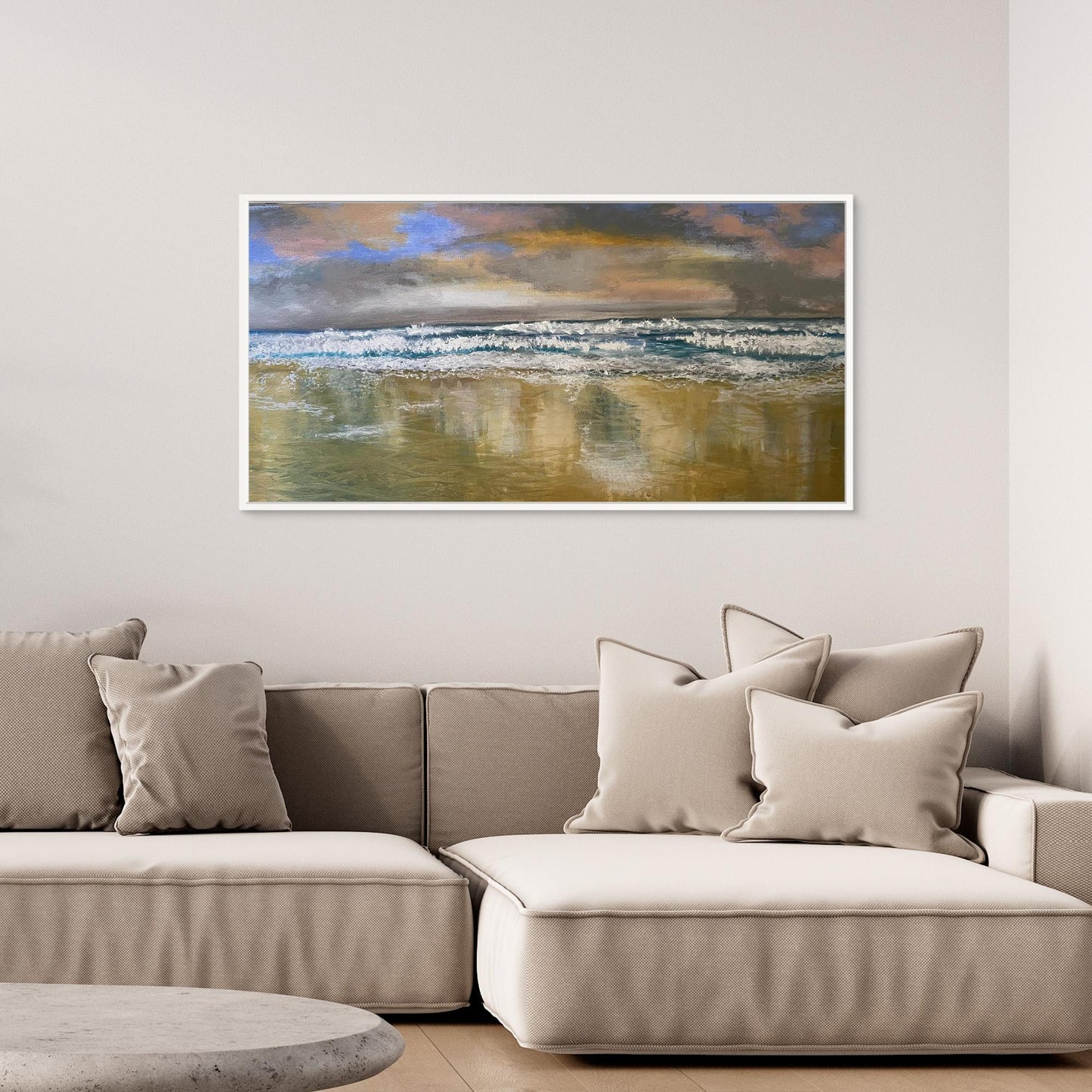 Reflections - Original Seascape Beach Painting Canvas Print - Art of the Wave