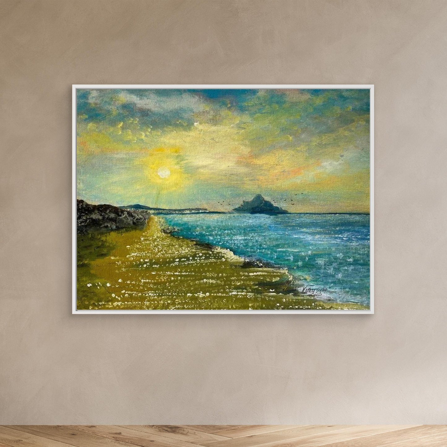 Healing Seascape Print on Canvas - 'Walk With Me'' 