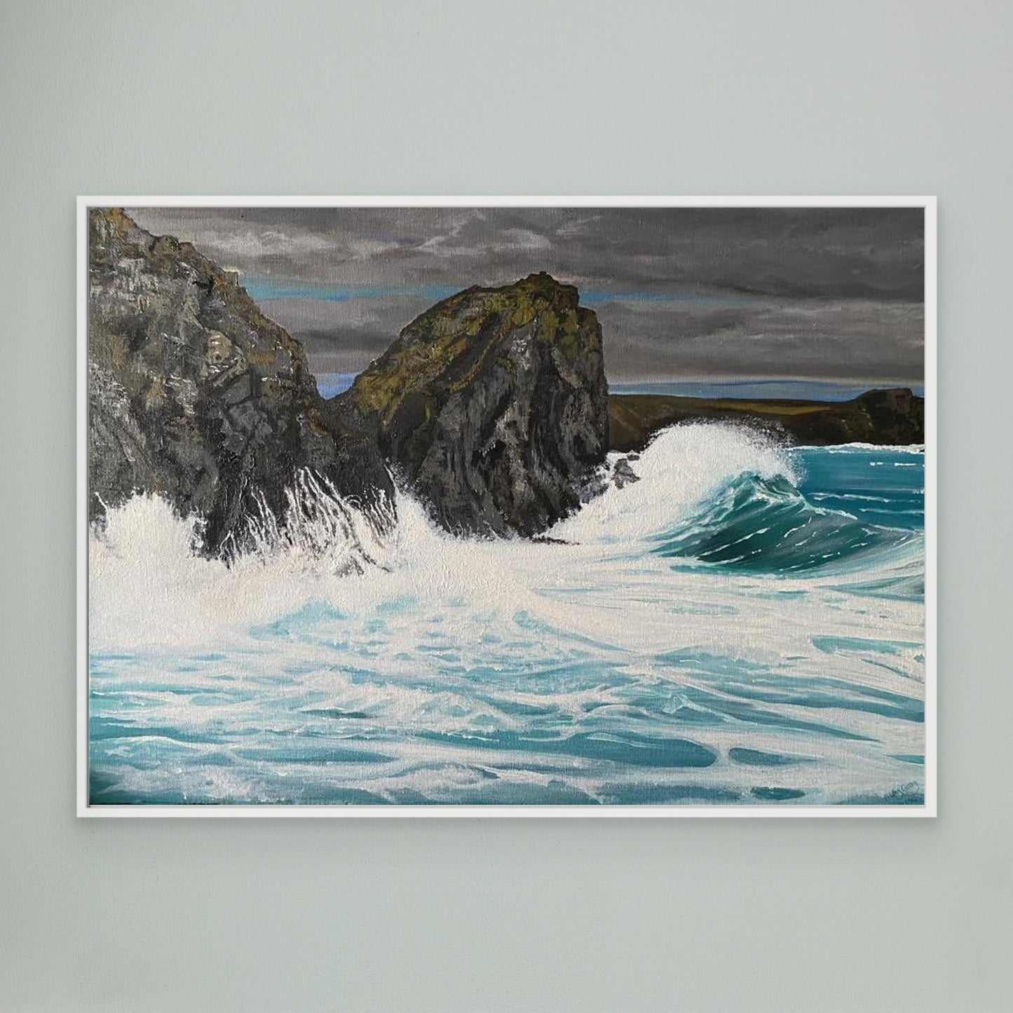 Kynance Cove Original Seascape Painting Canvas Print