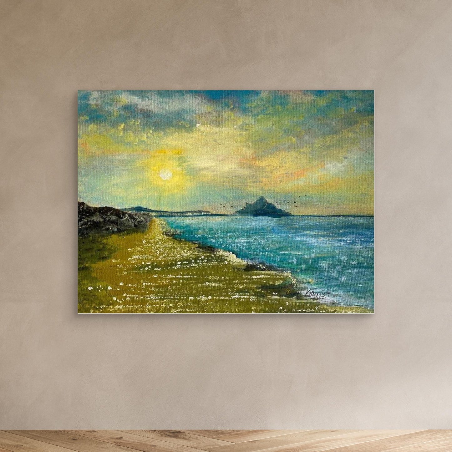 Healing Seascape Print on Canvas - 'Walk With Me'' 