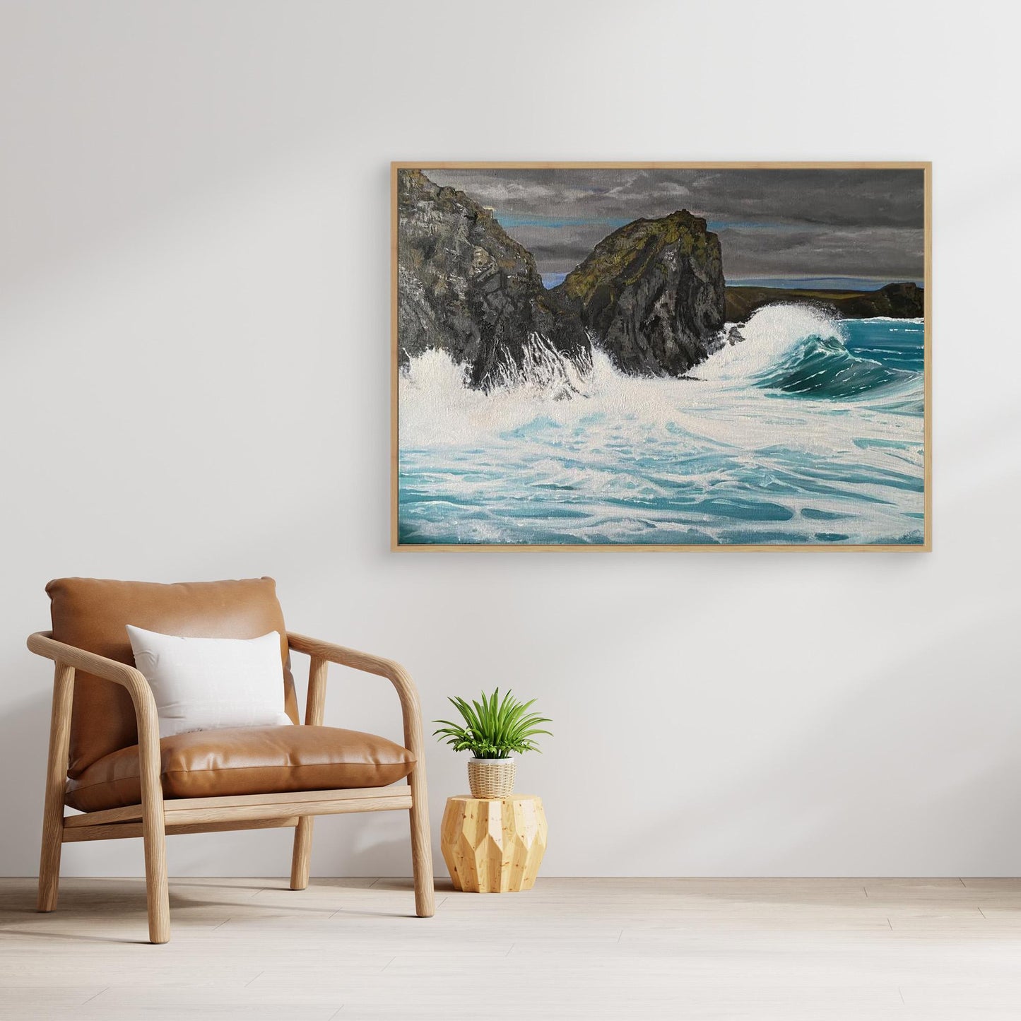 Kynance Cove Original Seascape Painting Canvas Print