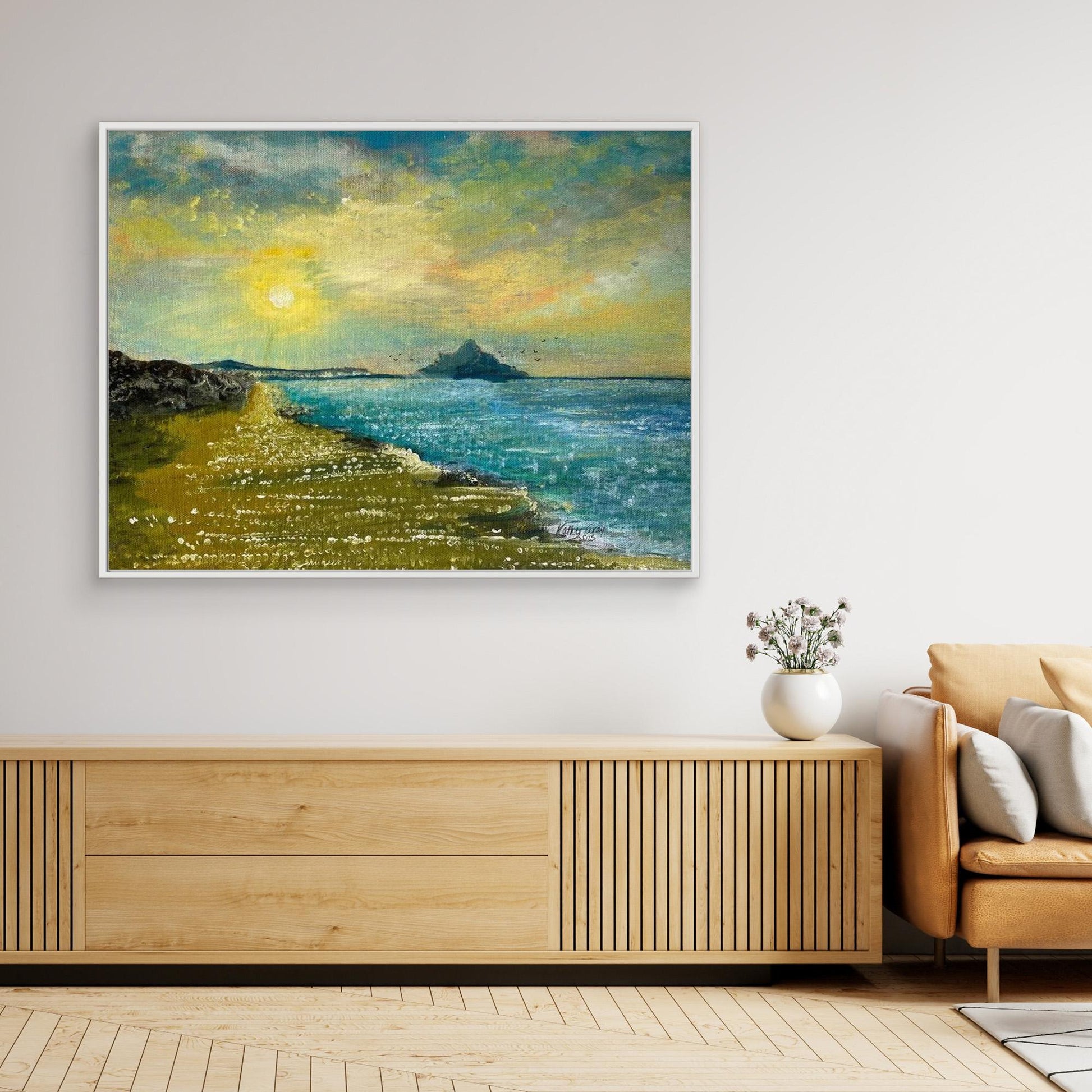 Healing Seascape Print on Canvas - 'Walk With Me'' 