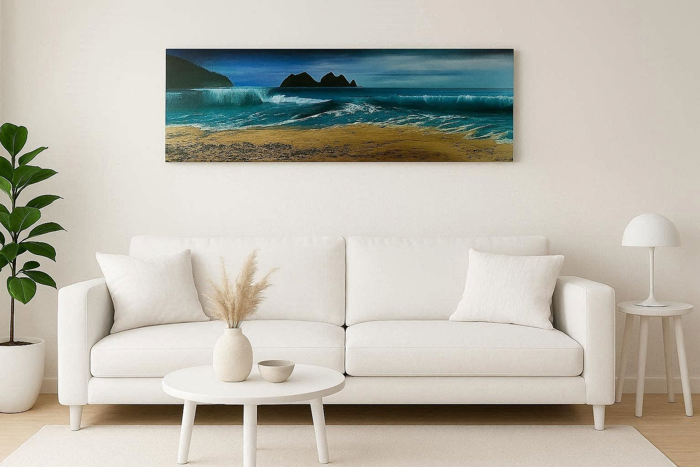 Holywell Bay, Cornwall Original Cornish Seascape Painting on Canvas