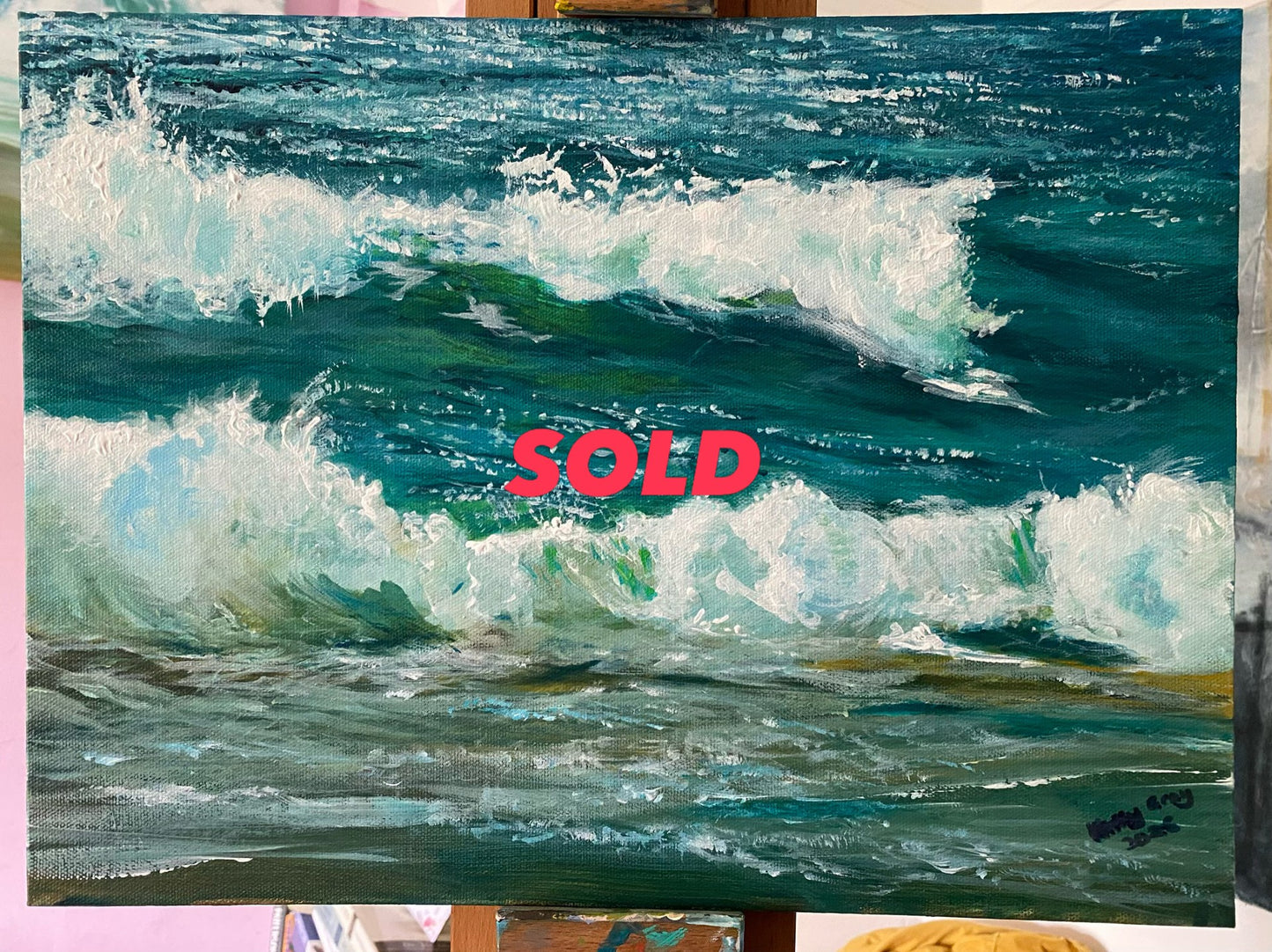 Original Seascape Painting 'Spring Break in Cornwall'