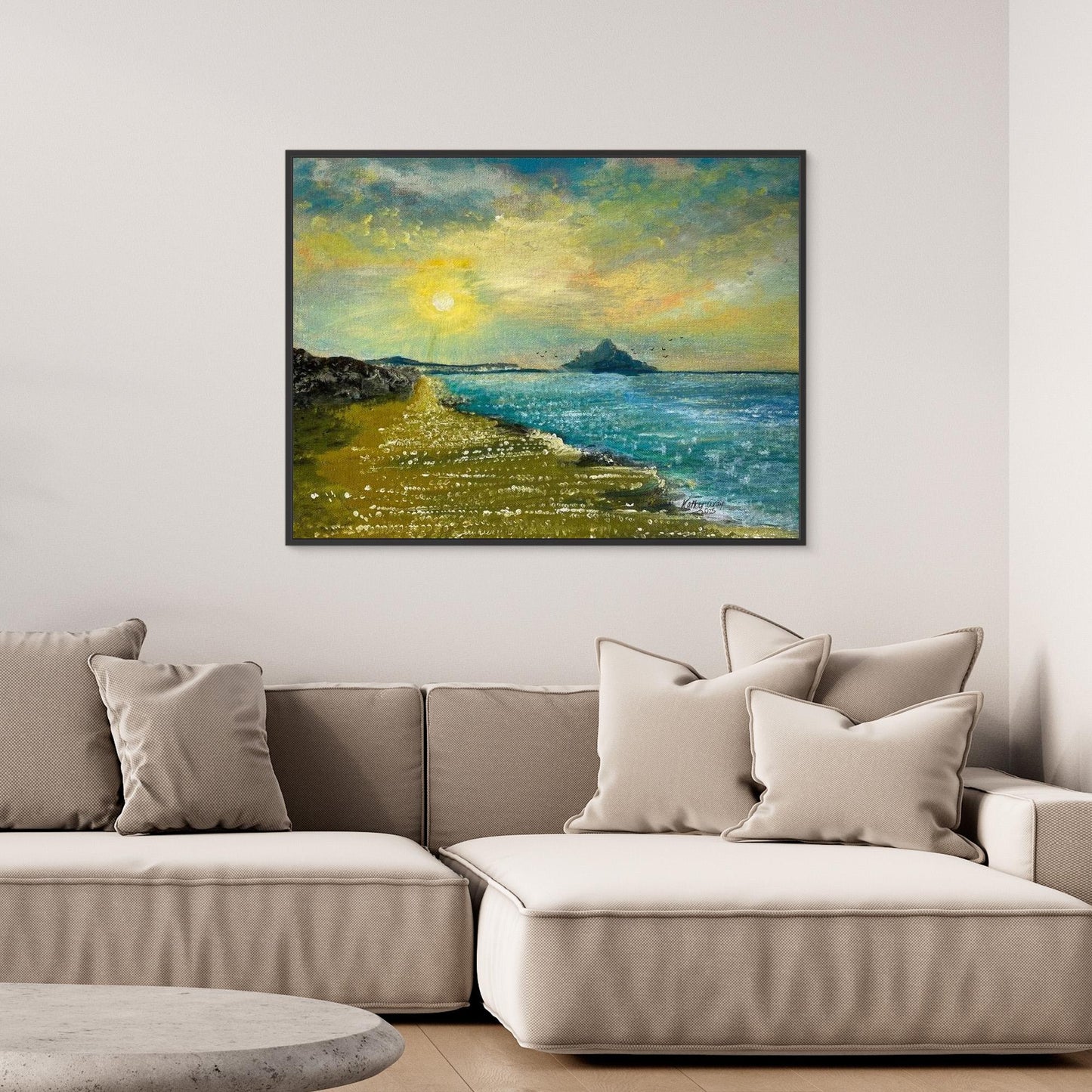Healing Seascape Print on Canvas - 'Walk With Me'' 