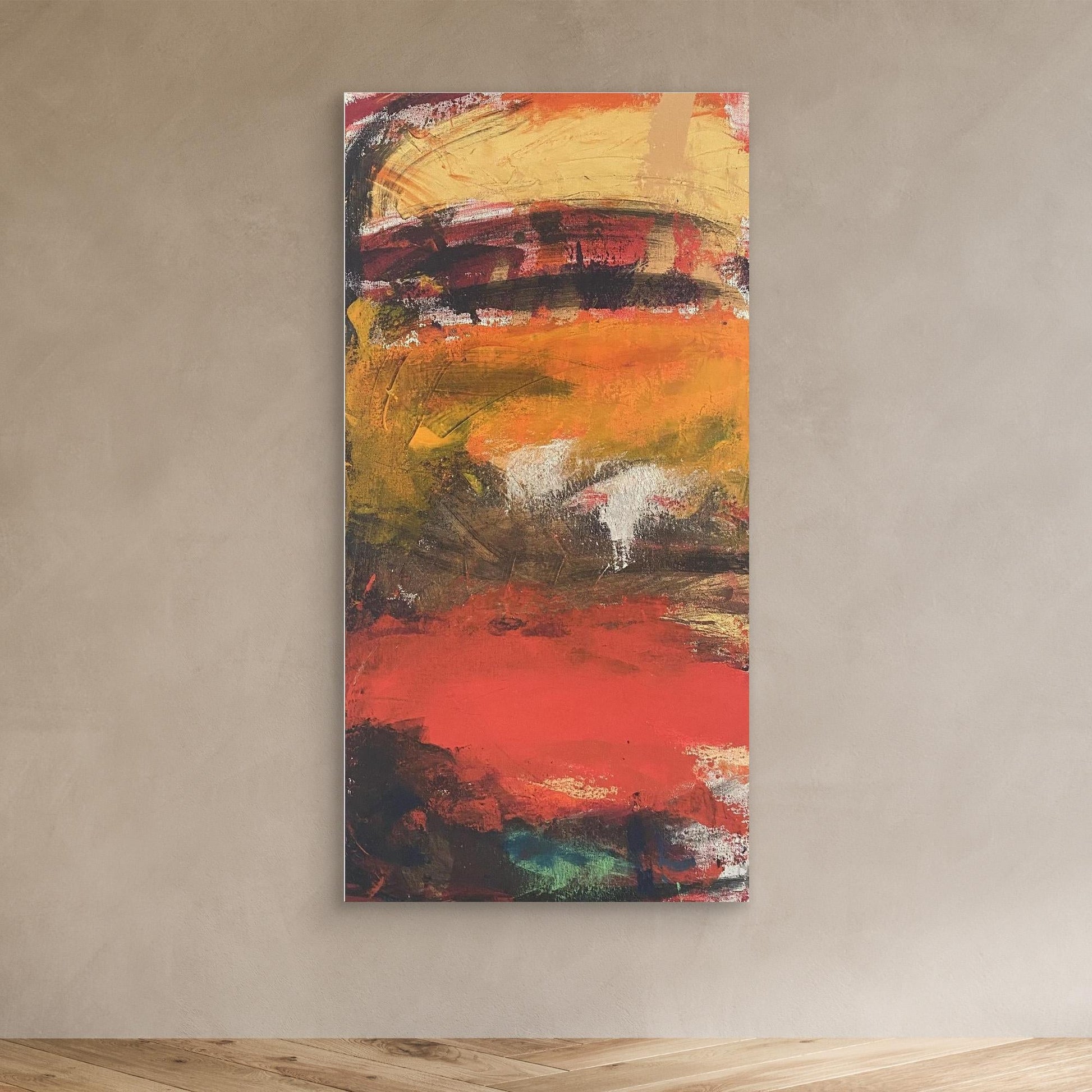 Bohemian Ember Tide - Abstract Sunset Seascape Canvas Print - Art of the Wave