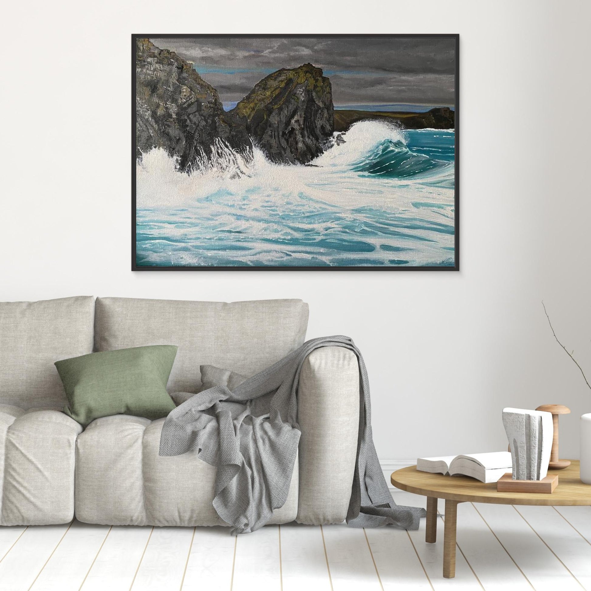 Kynance Cove Original Seascape Painting Canvas Print