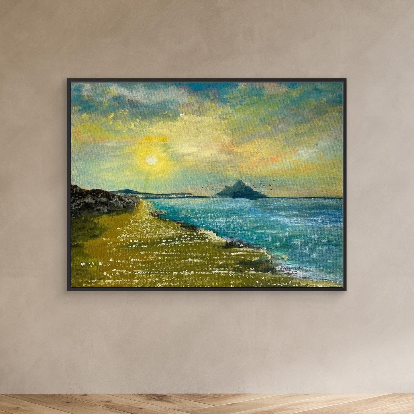 Healing Seascape Print on Canvas - 'Walk With Me'' 