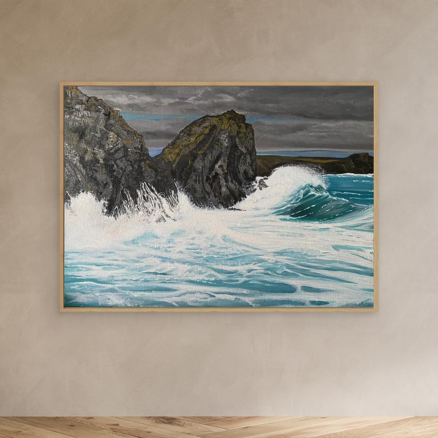 Kynance Cove Original Seascape Painting Canvas Print