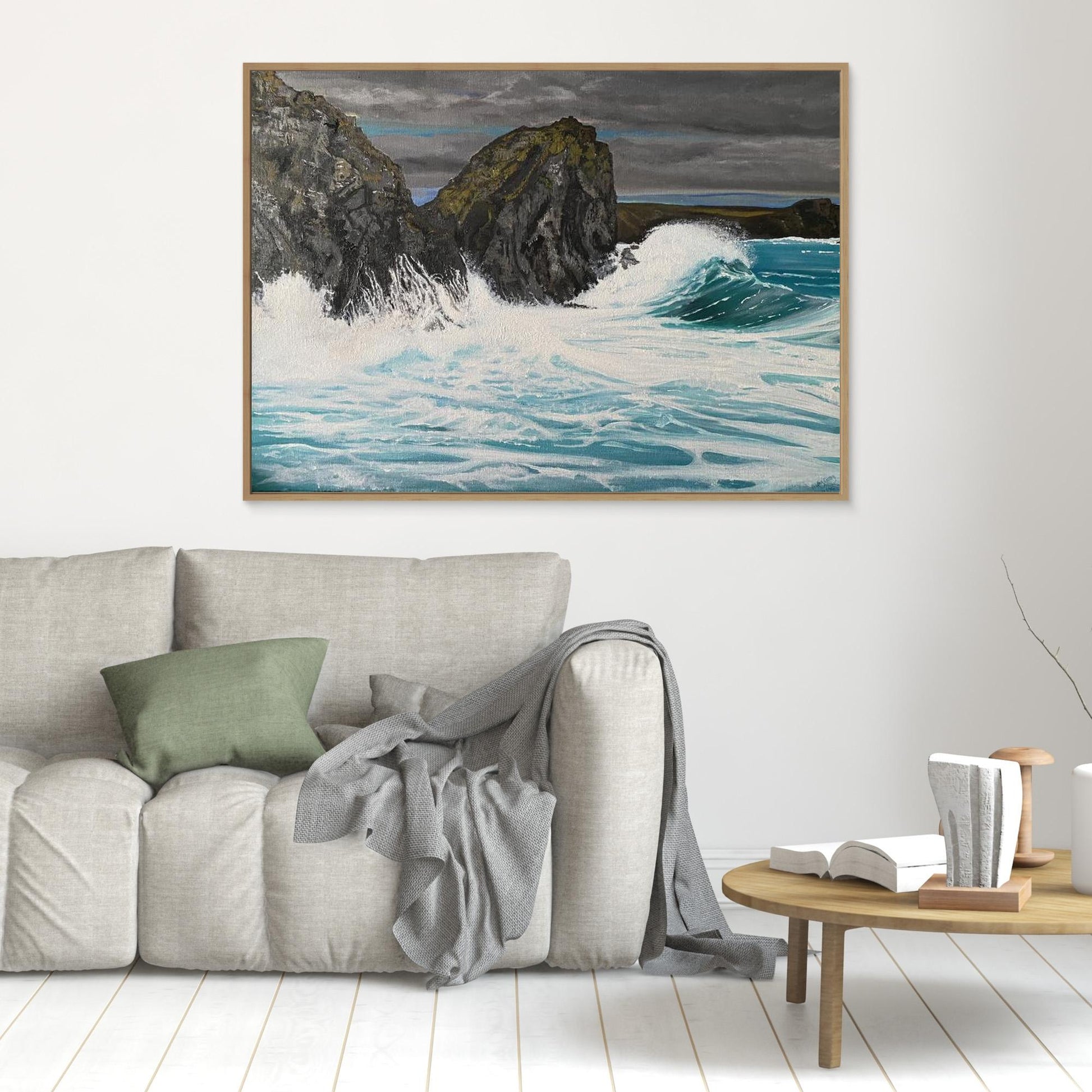 Kynance Cove Original Seascape Painting Canvas Print