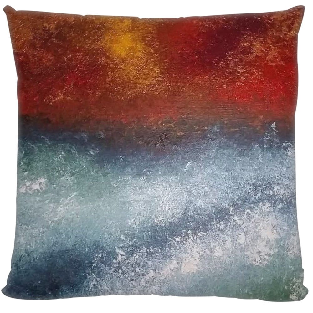 Courage - Abstract Big Wave Seascape Art Canvas Cushion - Art of the Wave