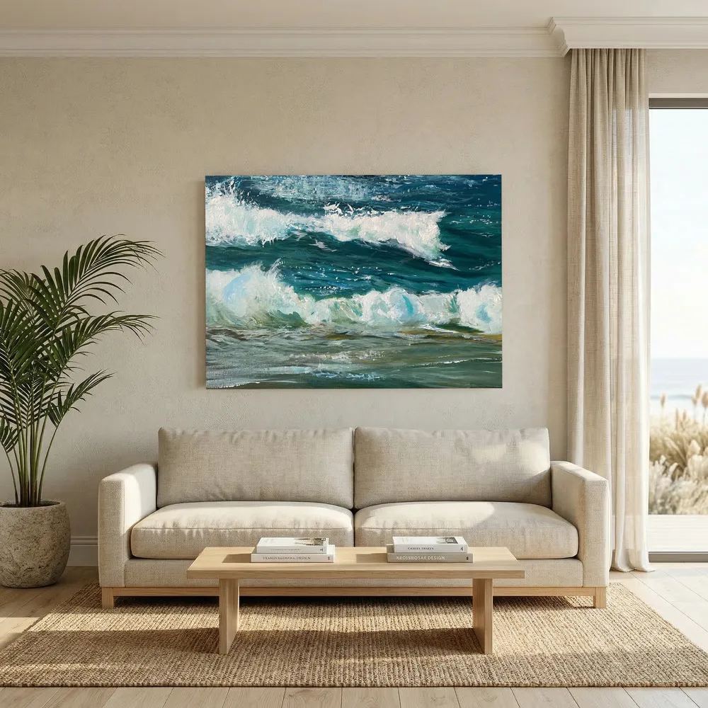 Healing Seascape Print on Canvas - 'Spring Break in Cornwall'