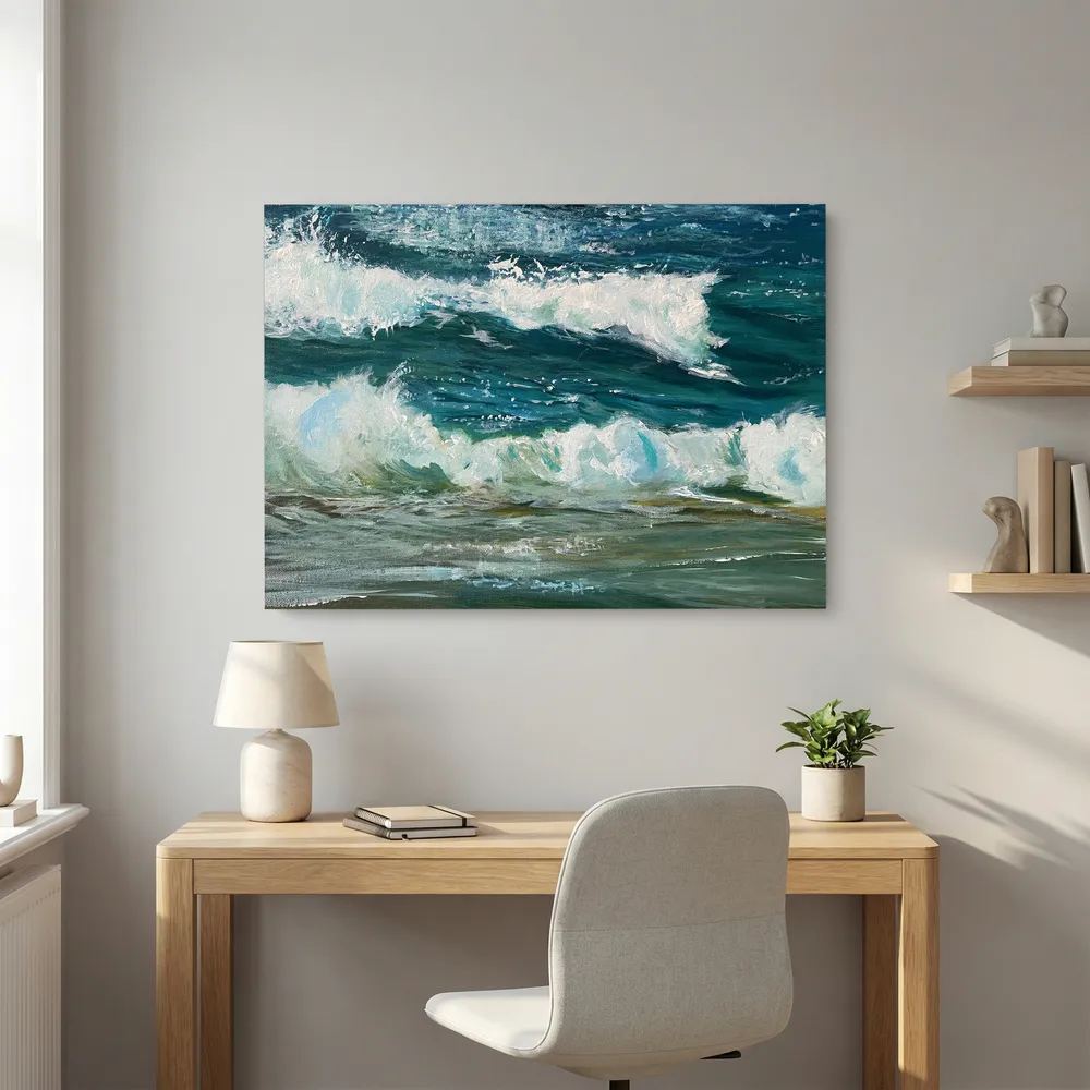 Healing Seascape Print on Canvas - 'Spring Break in Cornwall'