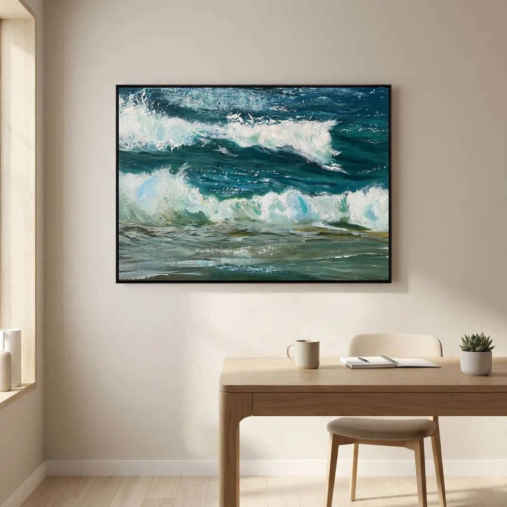 Healing Seascape Print on Canvas - 'Spring Break in Cornwall'