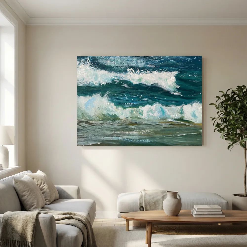 Healing Seascape Print on Canvas - 'Spring Break in Cornwall'