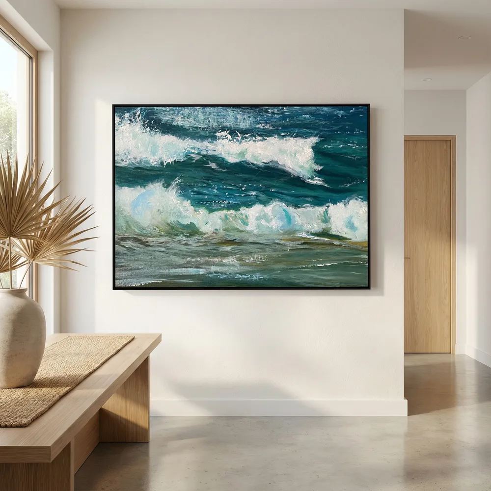 Healing Seascape Print on Canvas - 'Spring Break in Cornwall'