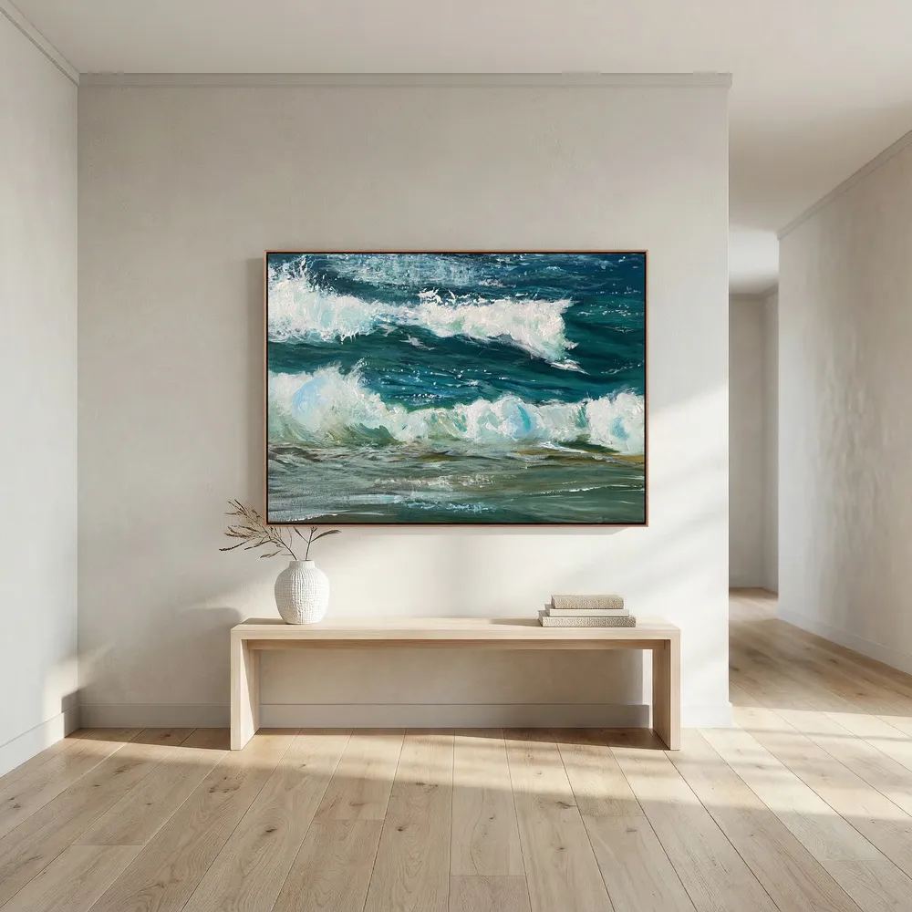 Healing Seascape Print on Canvas - 'Spring Break in Cornwall'