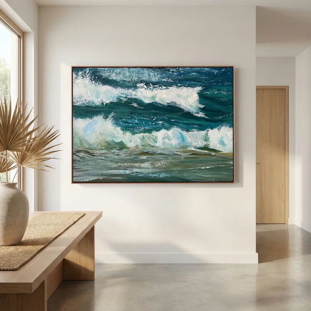Healing Seascape Print on Canvas - 'Spring Break in Cornwall'