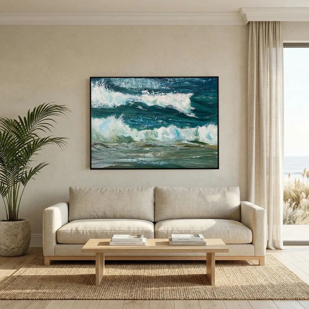 Healing Seascape Print on Canvas - 'Spring Break in Cornwall'