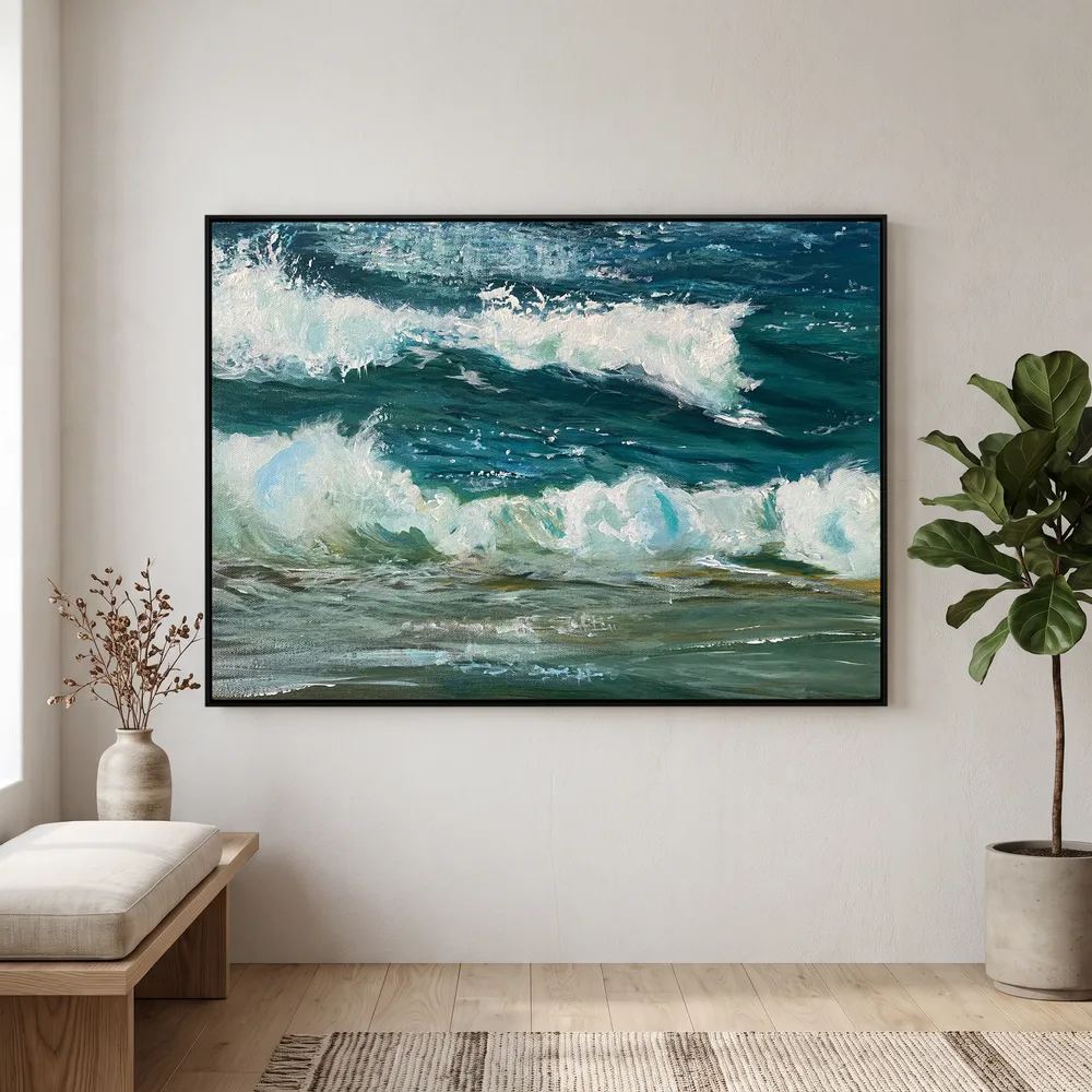 Healing Seascape Print on Canvas - 'Spring Break in Cornwall'