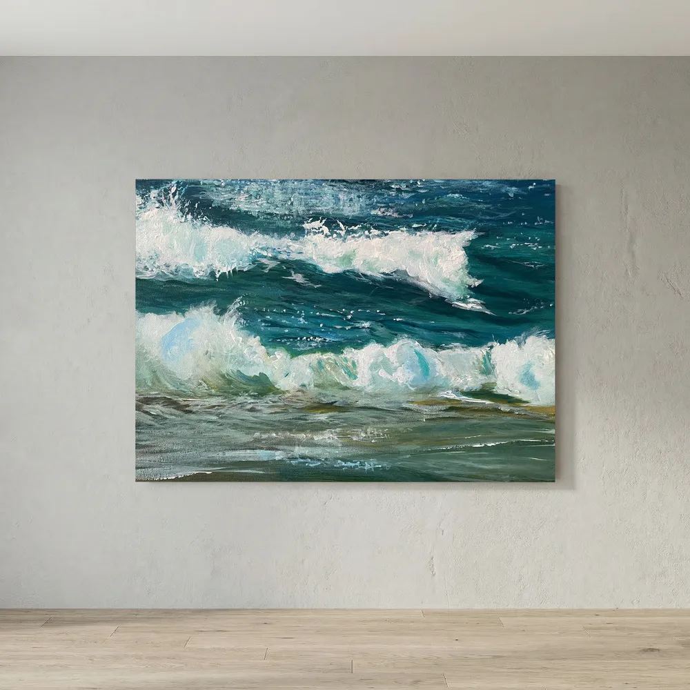 Healing Seascape Print on Canvas - 'Spring Break in Cornwall'