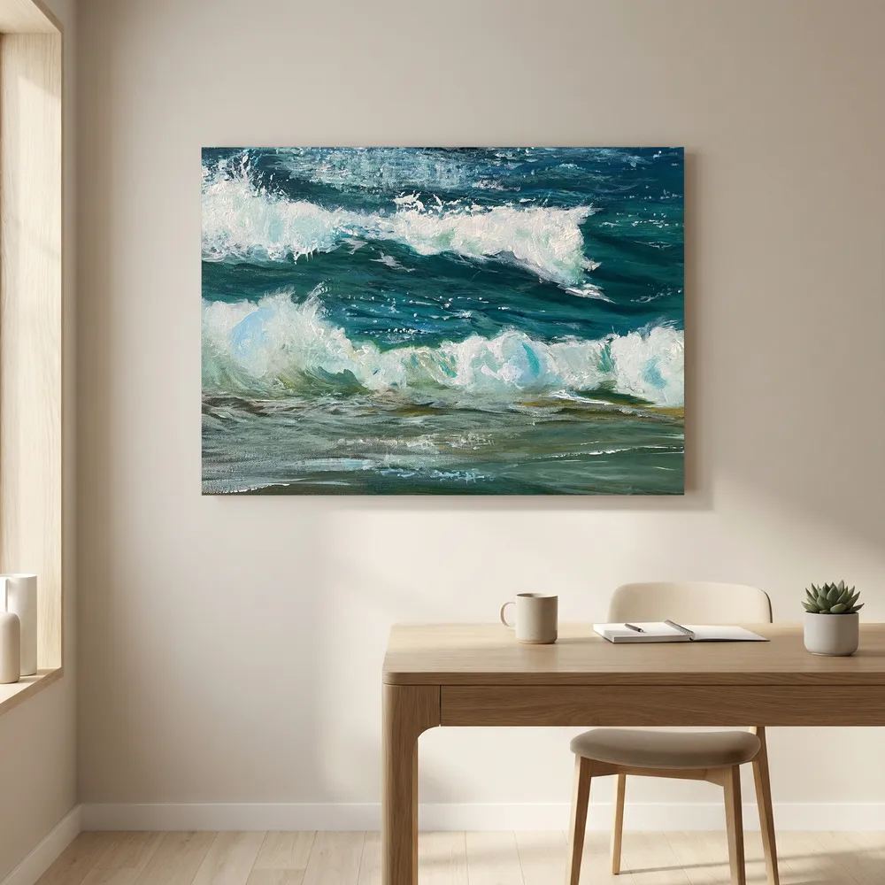 Healing Seascape Print on Canvas - 'Spring Break in Cornwall'