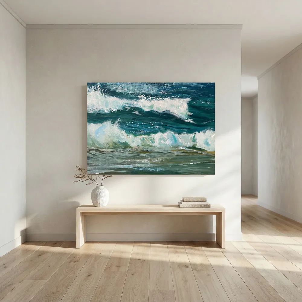 Healing Seascape Print on Canvas - 'Spring Break in Cornwall'
