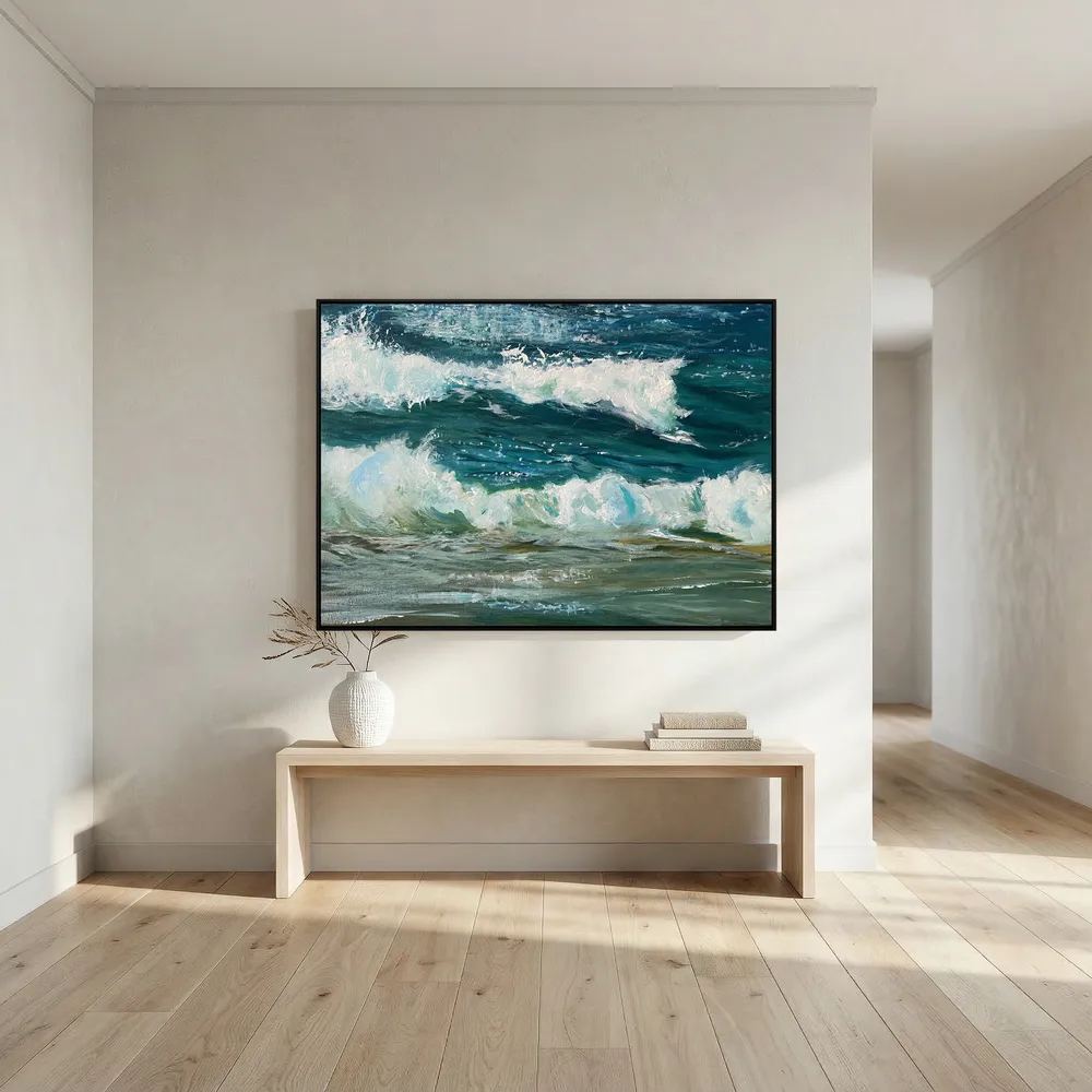 Healing Seascape Print on Canvas - 'Spring Break in Cornwall'