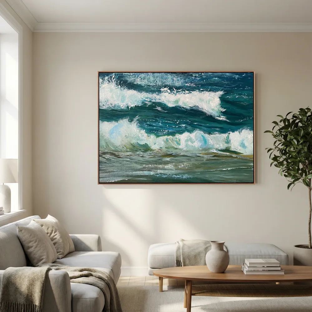 Healing Seascape Print on Canvas - 'Spring Break in Cornwall'