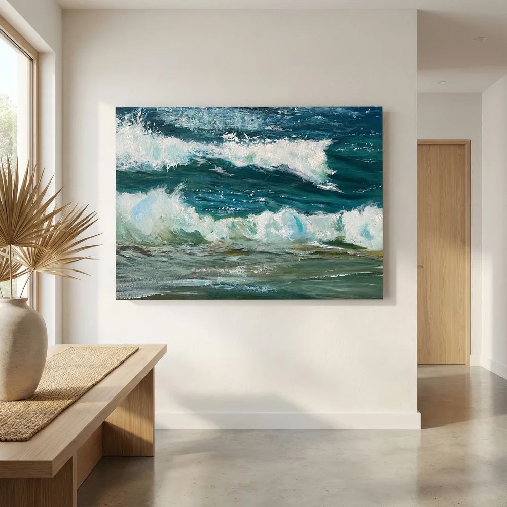 Healing Seascape Print on Canvas - 'Spring Break in Cornwall'