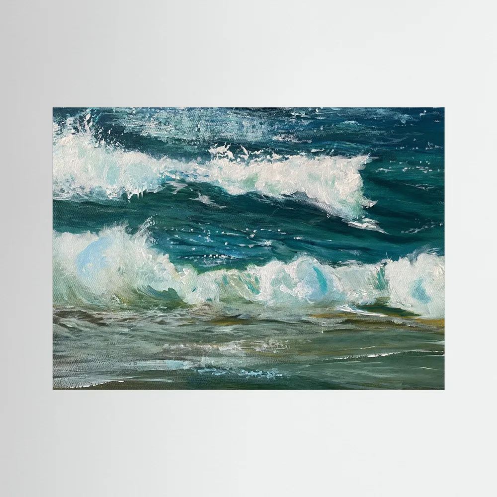 Healing Seascape Print on Canvas - 'Spring Break in Cornwall'