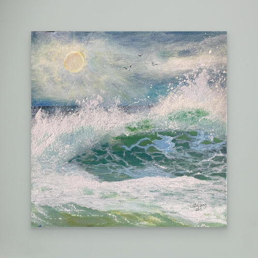 Original Seascape Breaking Wave Painting Canvas Print - 'Last Summer' - Art of the Wave