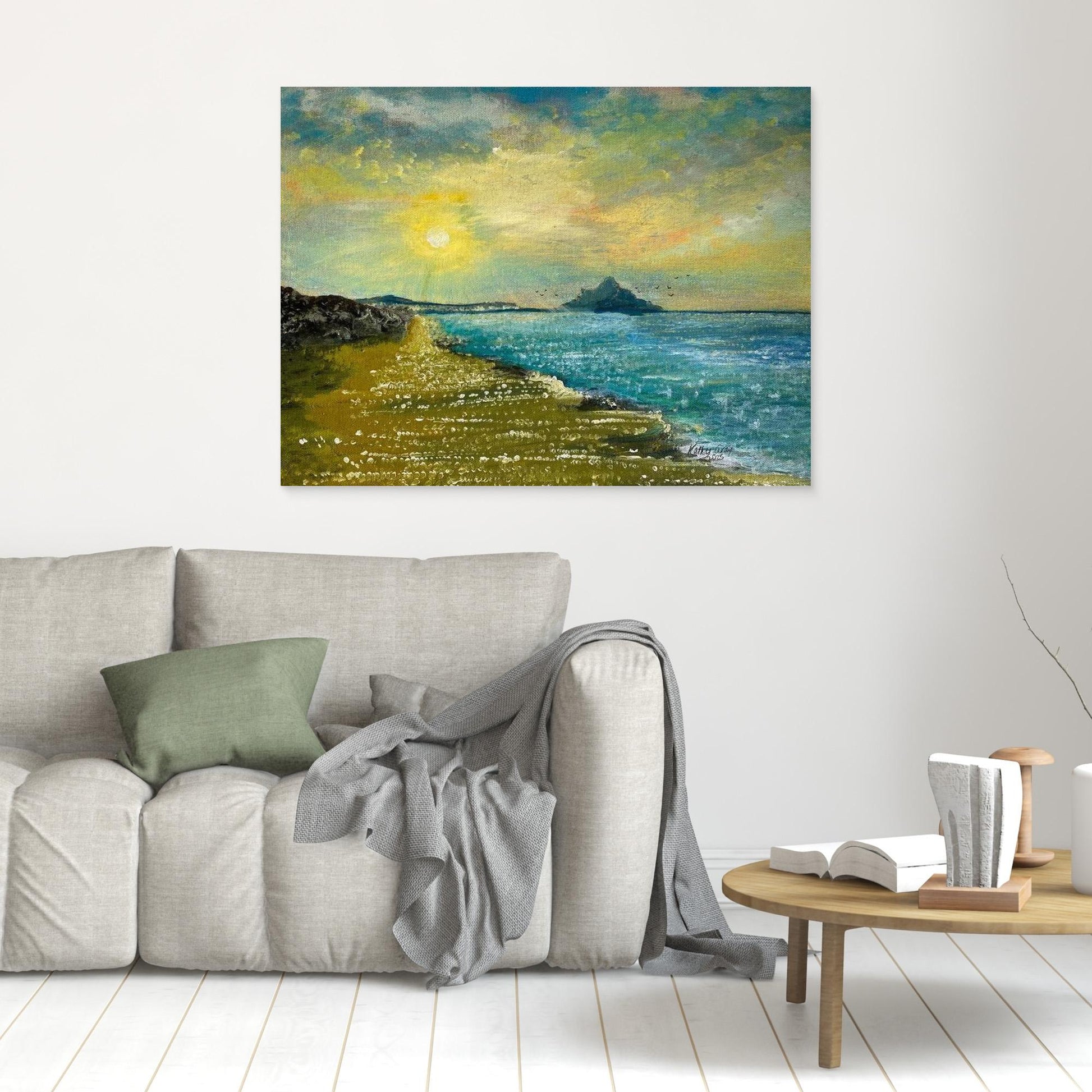 Healing Seascape Print on Canvas - 'Walk With Me'' 