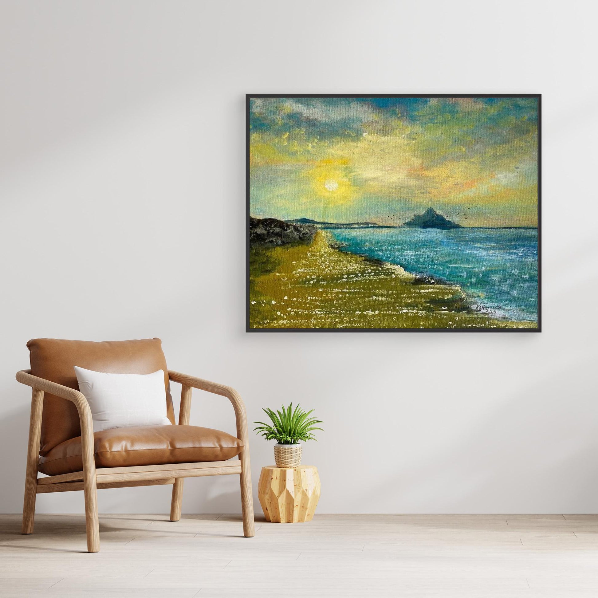 Healing Seascape Print on Canvas - 'Walk With Me'' 