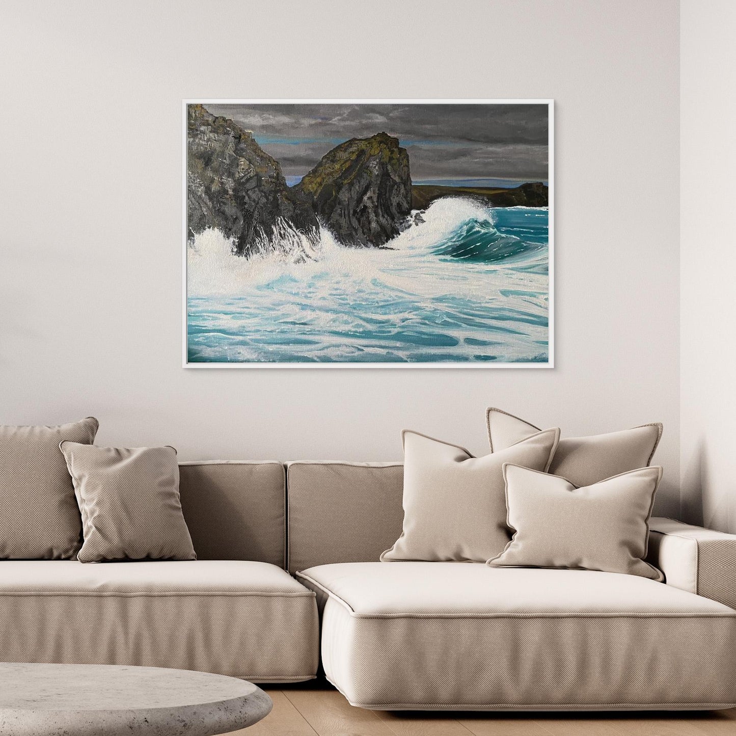 Kynance Cove Original Seascape Painting Canvas Print